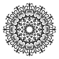 Mandala pattern black and white good mood