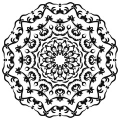 Mandala pattern black and white good mood