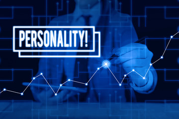 Text sign showing Personality. Business photo text combination characteristics that form...