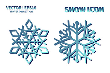 Snowflake vector icon set. Christmas and winter snow flake element collection. Isolated flat new year holiday decoration illustration template. Cold weather object design silhouette symbol