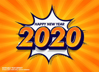 Pop art stylee new year banner