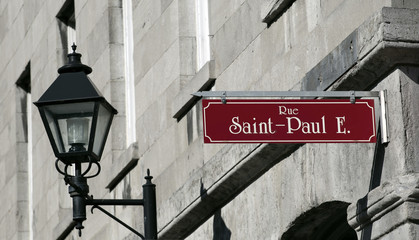 street sign in old montreal - 297717623
