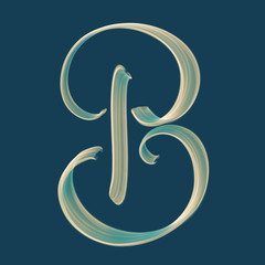 Letter B lettering 3d illustration in soft pastel hues © Greg Brave