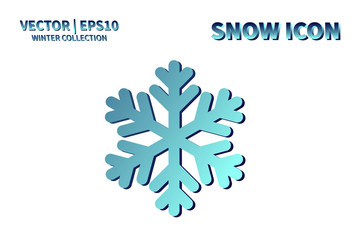 Snowflake vector icon. Christmas and winter snow flake element. Isolated flat new year holiday decoration illustration. Cold weather object design silhouette symbol