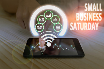 Text sign showing Small Business Saturday. Business photo text American shopping holiday held...