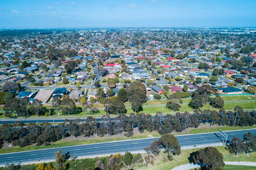 Mulgrave suburb in Melbourne, Australia - aerial view