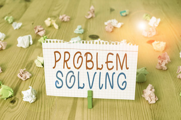 Text sign showing Problem Solving. Business photo text process of finding solutions to difficult or...