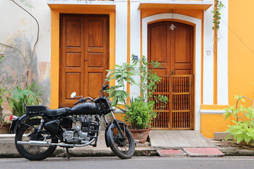 Bike in front of old house