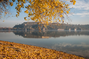 autumn landscape with rive and trees