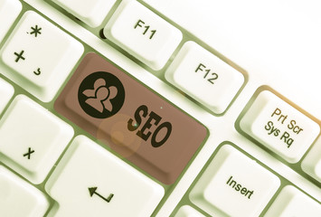 Conceptual hand writing showing Seo. Concept meaning incredibly effective way to market your near...