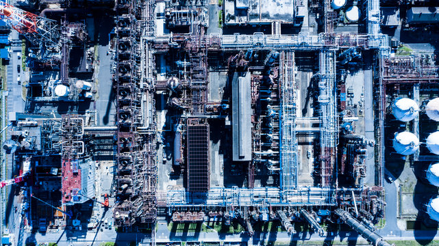 空から見た工業地帯