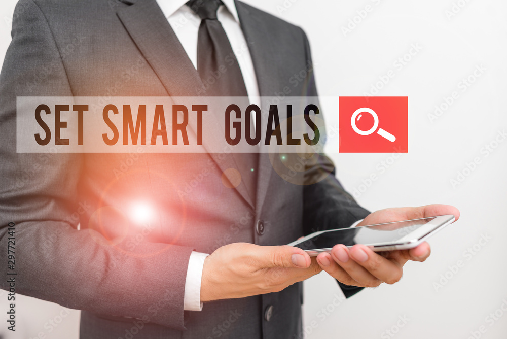 Poster handwriting text writing set smart goals. conceptual photo giving criteria to guide in the setting o