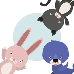 Obraz na płótnie Canvas group of cute animals characters