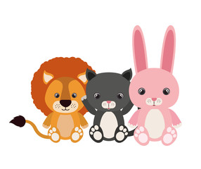 Obraz na płótnie Canvas group of cute animals characters