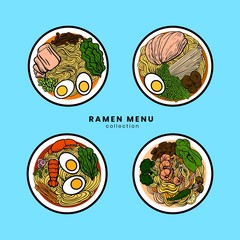 ramen noodle set for menu design