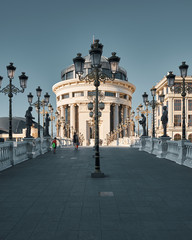 image of Skopje Macedonia at sunset