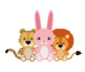 group of cute animals characters