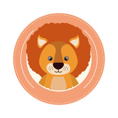 cute little lion animal character