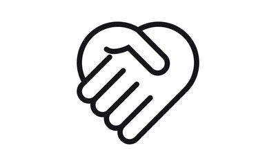 handshake love icon  