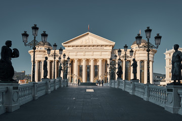 image of Skopje Macedonia at sunset