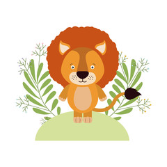 Obraz na płótnie Canvas cute little lion with wreath crown