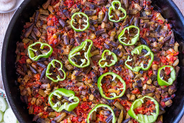 Okra after being cooked in arabic house