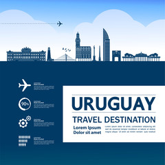 Uruguay travel destination grand vector illustration.