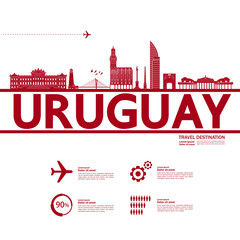 Uruguay travel destination grand vector illustration.