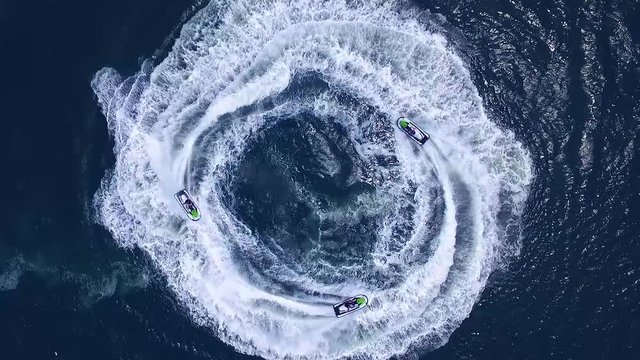 Drone Shot Of Jet Skis