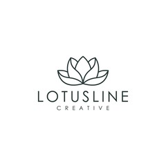 Fototapeta premium outline lotus logo minimalist vector