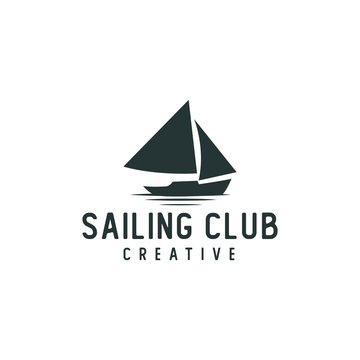 Sailing Boat Silhouette vector logo