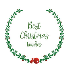 Card text best christmas wishes, with graphic red flower frame. Vector