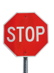 Stop sign isolated on white.