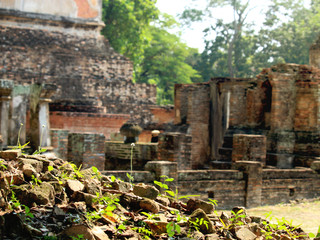 Archaeological site at wat Si Chum temple, one of  popular tourist attractions and famous landmarks in Sukhothai historical park, Sukhothai province, Thailand. UNESCO world heritage city.