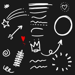 set of Hand drawn abstract design elements. vector illustration.