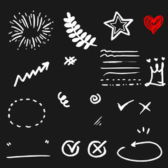 set of Hand drawn abstract design elements. vector illustration.