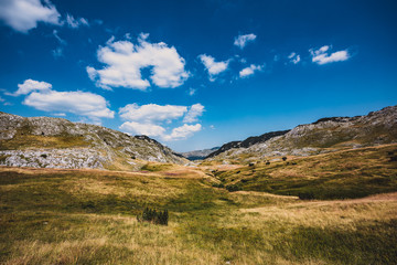 landscape with mountains and blue sky
