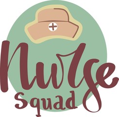 Nurse squad. Isolated sticker on white background
