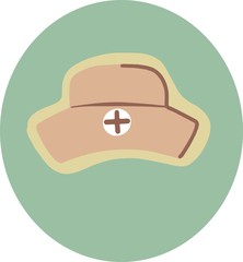 NURSE HAT flat icon green circle on a white background