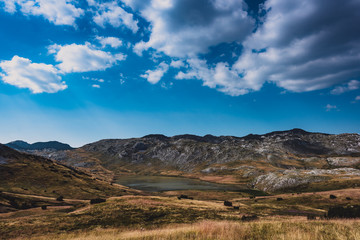 landscape with mountains and blue sky