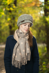 young woman in autumn park