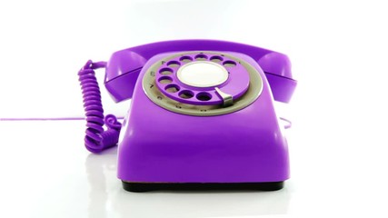 purple retro phone ringing of the hook - Powered by Adobe