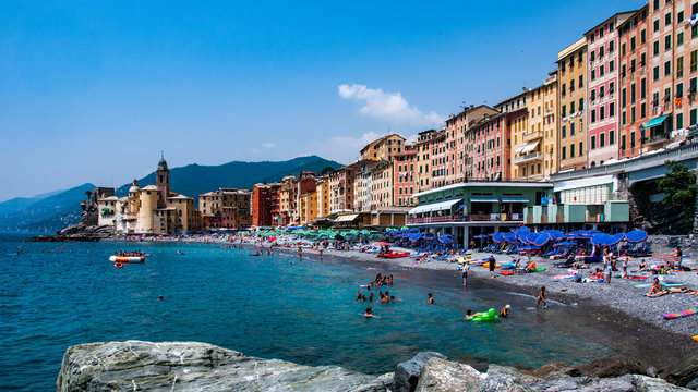 Beach in camogli italy 