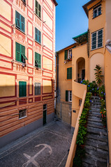 narrow street in camogli italy