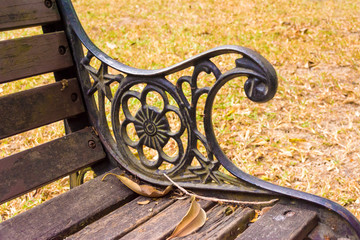 wooden bench in the park