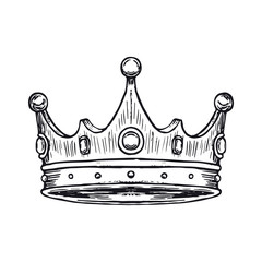 Luxury Crown Hand Drawn. Vector illustration isolated on white background. vector