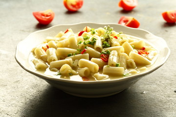 Bowl of homemade vegan diet pasta, 