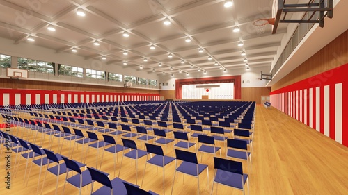 体育館 学校 卒業式 国旗有り イラスト94 Wall Mural 啓文 佐々木 体育館 学校 卒業式 国旗有り イラスト94 Wall Mural 啓文 佐々木