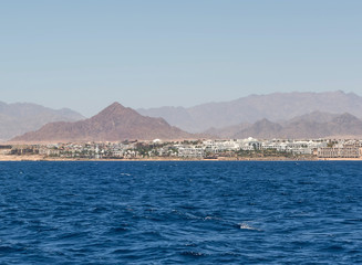 Red sea hotel resort Bay Akaba mountain landscape Egypt
