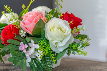 Colorful flowers in a vase of beautiful